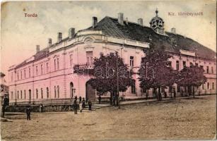 1914 Torda, Turda; Kir. törvényszék, utcakép / court, street (EK)