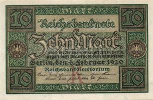 Német Birodalom/Weimari Köztársaság 1920. 10M(5x)T:I