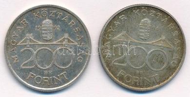 1992. 200Ft Ag "MNB" + 1994. 200Ft Ag "Deák" T:2