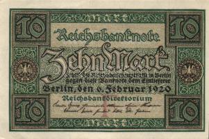 Német Birodalom/Weimari Köztársaság 1920. 10M(5x)T:I