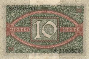 Német Birodalom/Weimari Köztársaság 1920. 10M(5x)T:I