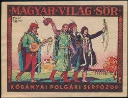 Magyar Világos Sör / Kőbányai Polgári Serfőzde 1 db sörcímkéje (1930-as évek)