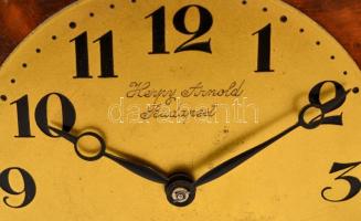 Asztali óra fa  házban, nem működő Lenzkirch felesütős óraszerkezettel, jelzett (Herpy Arnold Budape...