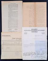 cca 1919 Vegyes papírrégiség tétel: napi jelentés, hirdetmény felmentési kérelem, végrehajtási utasítás