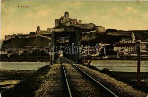 1907 Trencsén, Trencín; vár, vasúti híd. Kiadja Gansel Lipót / Trenciansky hrad / castle, railway bridge (EK)