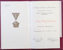 1980. "Vörös Csillag Érdemrend" aranyozott peremű zománcozott bronz kitüntetés mellszalago...