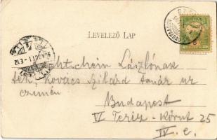 1901 Szeged, Tisza Lajos szobor. Kiadja Pető Ernő + "SZEGED - NAGYVÁRAD 28." vasúti mozgóp...