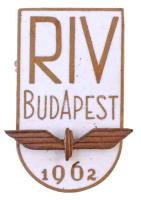 1962. RIV Budapest 1962 zománcozott Br MÁV jelvény (26x18mm) T:1-