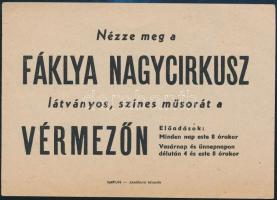 cca 1949 a Fővárosi Nagycirkusz műsorfüzete és a Fáklya Nagycirkusz szórólapja