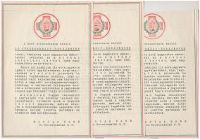 ~1930. A Magyar Bank és Kereskedelmi R.T. tájékoztatója az Új Vöröskereszt-Sorsjegyek jegyzésével kapcsolatban (3x) T:I-