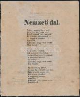 cca 1890 A Nemzeti dal Petőfi megjegyzésével kiegészített verziójának reprint nyomdai sokszorosítása