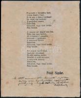 cca 1890 A Nemzeti dal Petőfi megjegyzésével kiegészített verziójának reprint nyomdai sokszorosítása