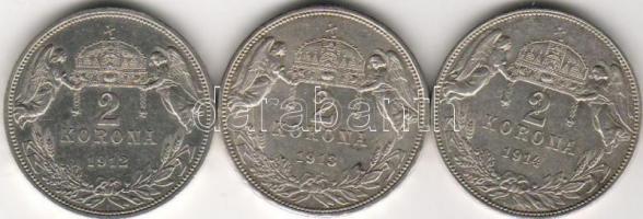 1912-4 2K ezüst 3db T:3/4