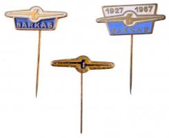 NDK ~1967. 3db-os Barkas kitűző tétel, mind különféle T:1-,2 GDR ~1967. 3pcs of Barkas pins, all different C:AU,XF