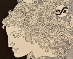 Szász Endre (1926-2003): Női arc. (Emese). Szitanyomat, papír, sorszámozott, jelzett, 40×35 cm