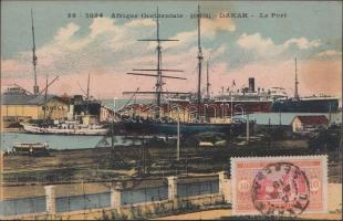 1919 Dakar, Le Port / harbour, ships. TCV card (fl)