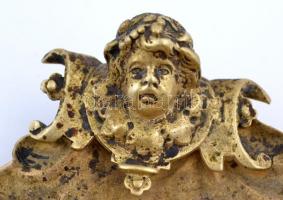 2 db kagyló alakú réz tálka, 12×15 és 13×10 cm