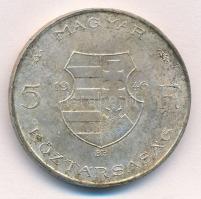 1946. 5Ft Ag "vastag Kossuth" fordított peremirattal T:1-,2 patina  Adamo F8