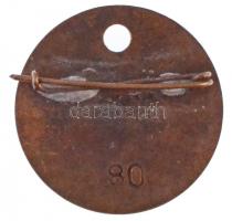 DN "Szabadkőműves" zománcozott fém jelvény, hátulján 80-as sorszámmal (28mm) T:1-