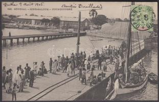 1905 Foundiougne, Sine-Saloum, harbour. TCV card