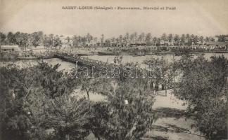 Saint-Louis, Panorama, Marché et Pont / general view, market, bridge