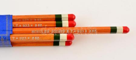 Schuler József grafitceruza, tricolor díszítésű véggel, használatlanok, 12 db