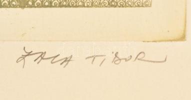 Zala Tibor (1920-2004): Kakasvirág. Színes rézkarc, Jelzett, sorszámozott EA III/XV, felcsavarva, 31...