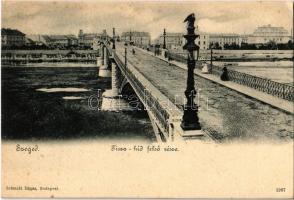 Szeged, Tisza híd felső része. Schmidt Edgar kiadása (EK)