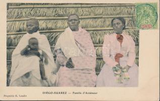 1909 Diégo-Suarez, Antsiranana; Famille d'Antémour / family, Madagascar folklore. TCV card, 1909 Madagaszkári folklór. TCV card
