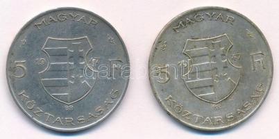 1947. 5Ft Ag "Kossuth" (2x) T:2,2- patina Adamo F8.1