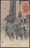 1909 Szenegáli folklór. TCV card, 1909 Dakar, Femmes Toucouleur / Toucouleur women, Senegalese folklore. TCV card