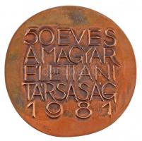 Horváth János (1940-) 1981. "50 éves a Magyar Élettani Társaság" Br plakett (91mm) T:2