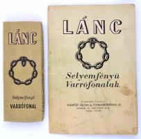 Lánc varrófonal színminta és 5 db fonal dobozban