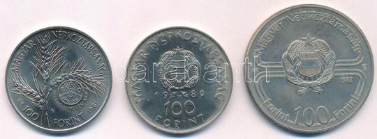 1980. 100Ft "Szovjet-magyar közös űrrepülés" + 1981. 100Ft Ni "FAO I. - Világélelmezé...