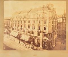 cca 1900 Budapest, Rákóczi út 10. - Emmer bérház nagyméretű keményhátú fotója, Erdélyi Mór fényképés...