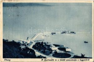 1932 Tihany, a Sportszálló és a kikötő panorámája a hegytetőről. Dr. Vigyázó János felvétele (EK)
