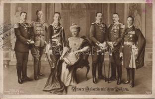 Auguszta Viktória német császárné és fiai, Augusta Victoria of Schleswig-Holstein and her sons