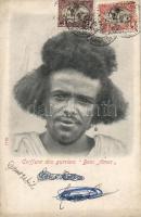 1907 Djibouti, Coiffure des gurriers Beni Amer / Beni-Amer warrior, folklore. TCV card