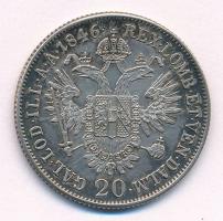 1846B 20kr Ag "V. Ferdinánd" (6,69g) T:1-  
Hungary 1846B 20 Kreuzer Ag "Ferdinand V...