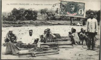 Transport du Caoutchouc / rubber transporting, Guinean folklore