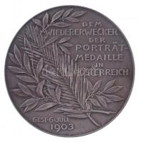 Ausztria 1903. "Anton Scharff" halálának emlékére készített jelzett Ag emlékérem. Szign.: ...