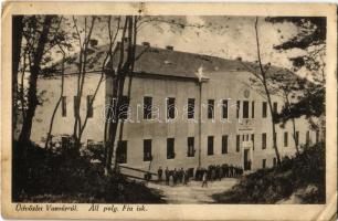 1934 Vasvár, Állami polgári fiú iskola. Kiadja a Fogyasztási Szövetkezet. Haber fényképész felvétele (fa)