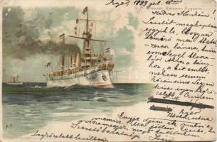 1899 S.M. Kreuzer Kaiserin Augusta Litho (EB)