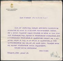 1928 Ripka Ferenc budapesti polgármester gépelt, aláírt levele azonosítatlan elnöki testület részére, fejléces papíron