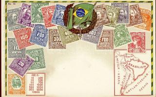 Stamps of Brazil, flag, litho