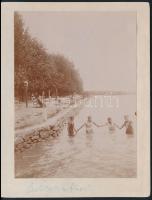 cca 1920 Balatonfüred, fürdőélet, fotó, feliratozva, 13×10 cm
