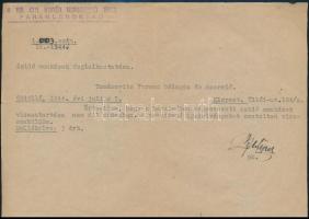 1944 Gödöllő, a m. kir. 611. honvéd munkavezető törzs parancsnok gépelt, aláírt levele Tománovits Ferenc bádogos-szerelőnek munkaszolgálatosokról