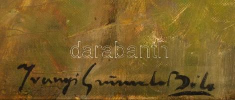 Iványi jelzéssel: Házak a hegyoldalon. Olaj, vászon, keretben, 79×58 cm