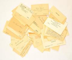 cca 1930 65 db különféle névjegykártya (Weisz Lipót, Freund István, stb.), érdekes, átnézésre érdemes anyag
