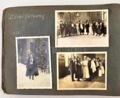 1930-1935 "Prepaévek", diáklány fotóalbuma, benne kirándulások képeivel: Szeged, Pannonhal...